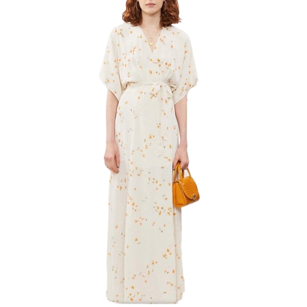 Reformation floral print crepe maxi dress
